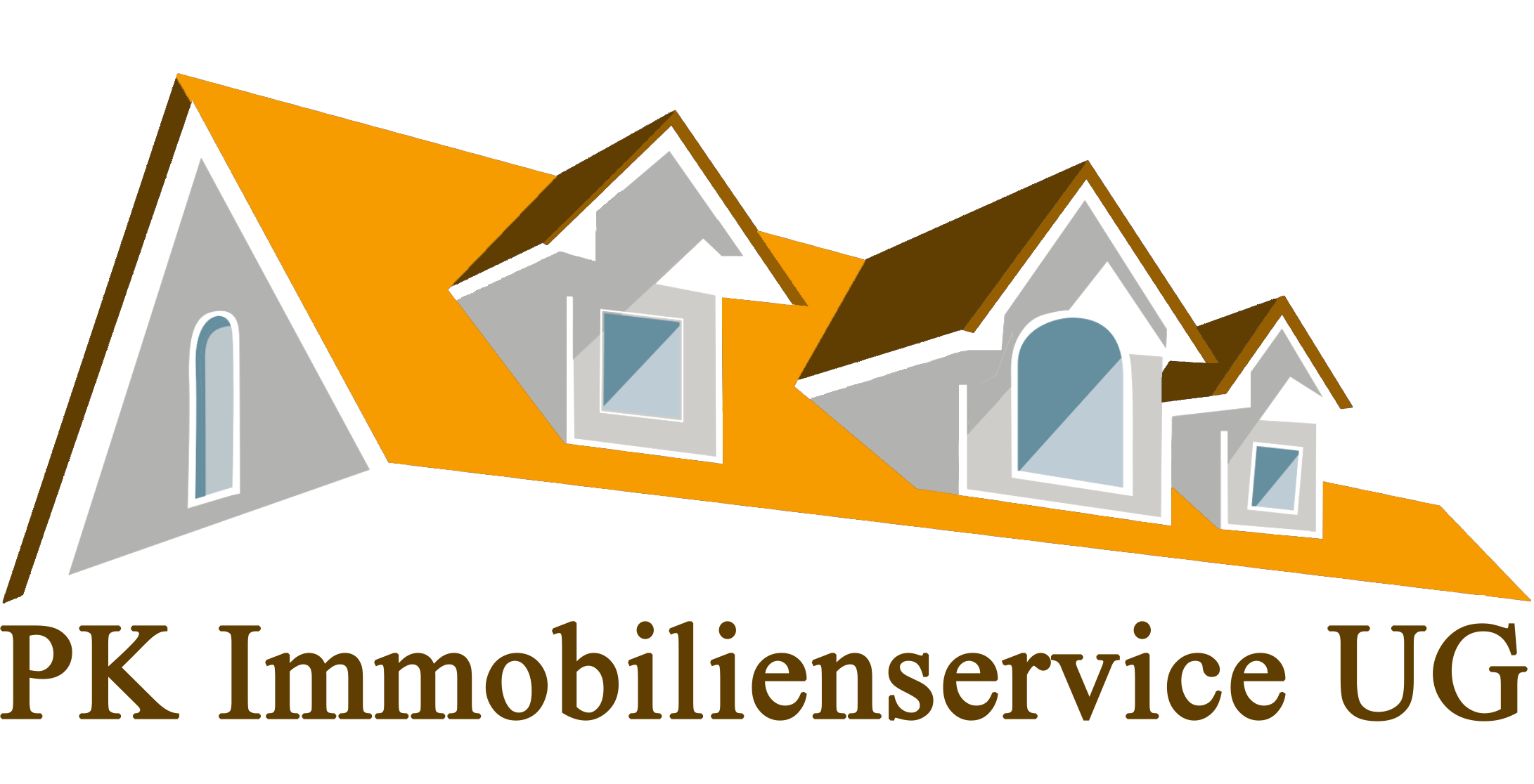 Logo Immobilienservice UG, gelbes Dach mit Unternehmensname